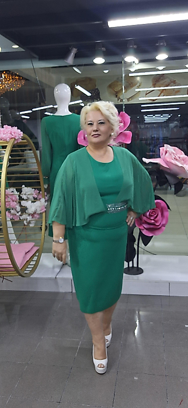 Yeşil Şifon Elbise