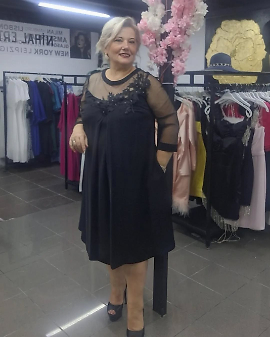 Siyah Tül Kollu Elbise