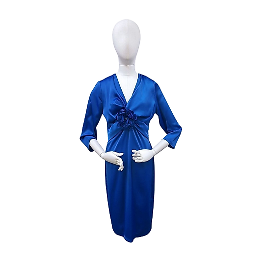 Saks Mavisi Saten Elbise