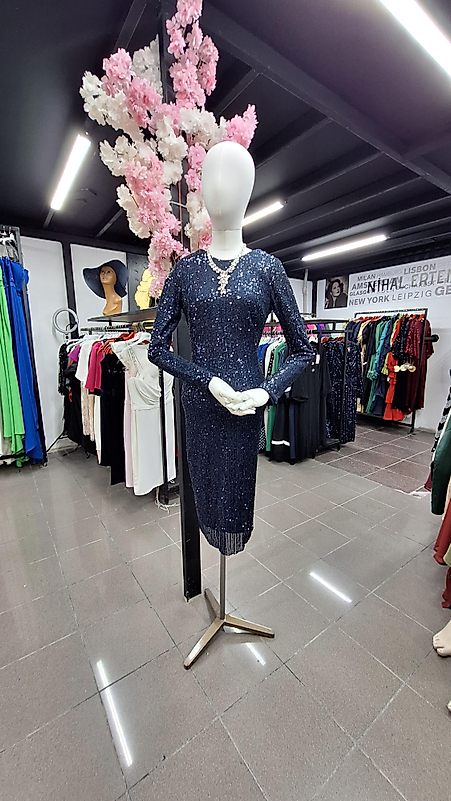 Lacivert Pullu Elbise