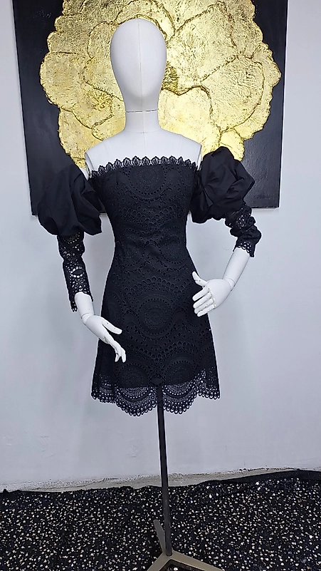 Siyah Küpür Elbise