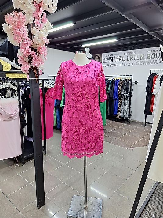 Fuşya Küpür Elbise